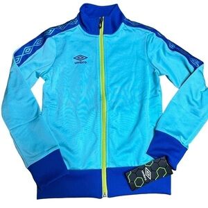 Umbro blue two tone zip track jacket boys NWT Large 14